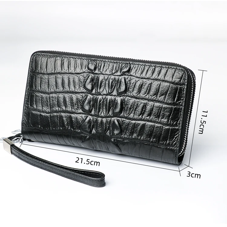 Hot sale crocodile genuine leather card holder long wallet for men