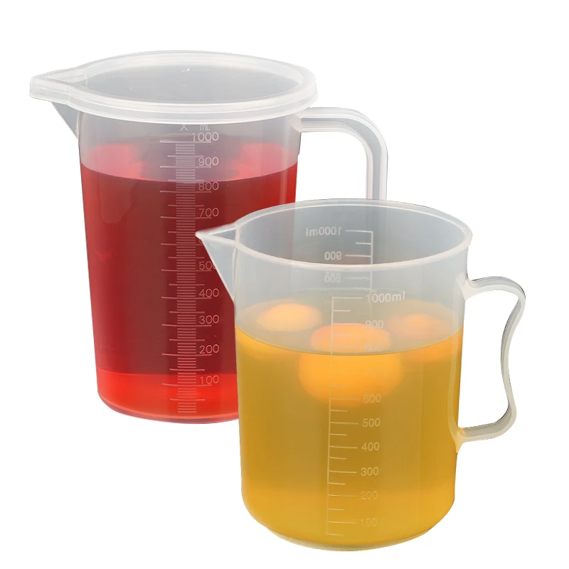 Thickened Plastic 1L Scale Measuring Cup pp Heat-resistant Beaker