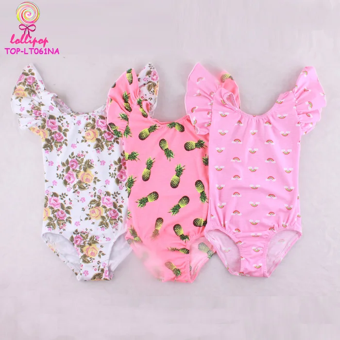 Girls dance gymnastics leotards manufacturer floral toddler ruffled leotards