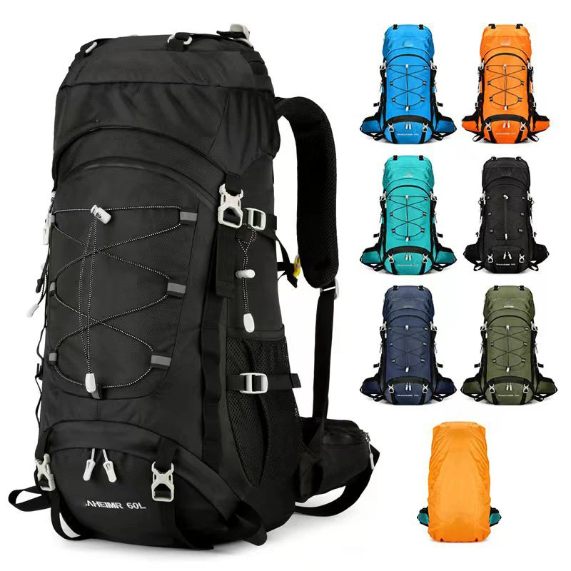 Waterproof Lightweight Trekking Mountaineering Backpack Camping Hiking Backpacks with Rain Cover