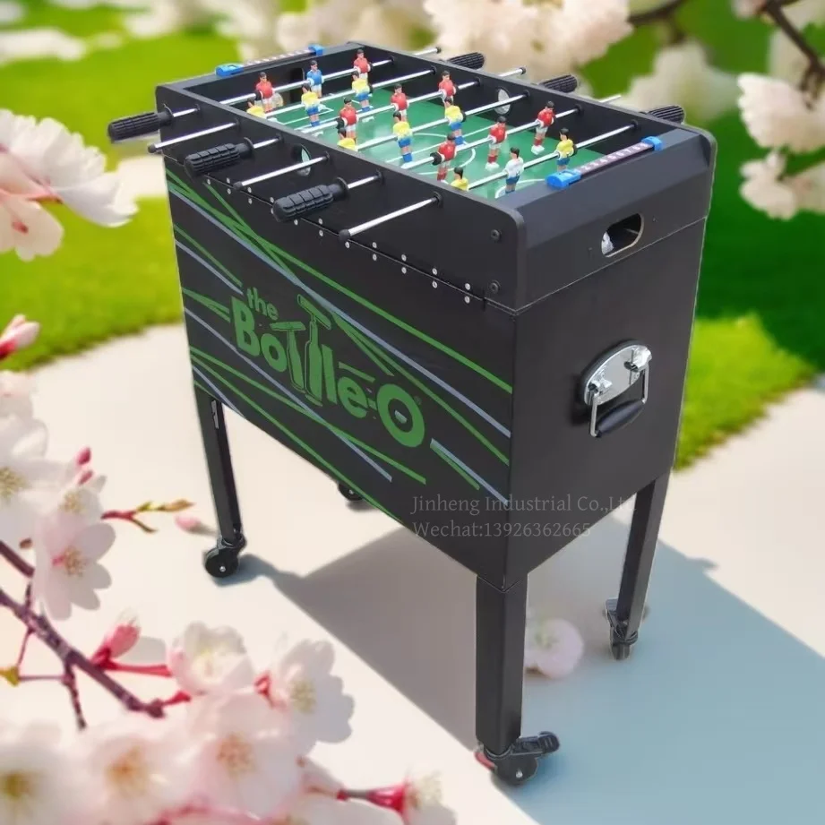 Classic Football Game Large Capacity Metal Multi-functional Cold And Warm Dual-Purpose Food And Beverage Cooler Cart With Wheels