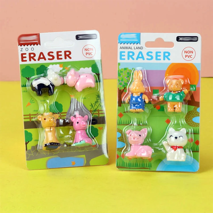 2021 миниатюрный резиновый милый 3d ластик в форме животного для подарка