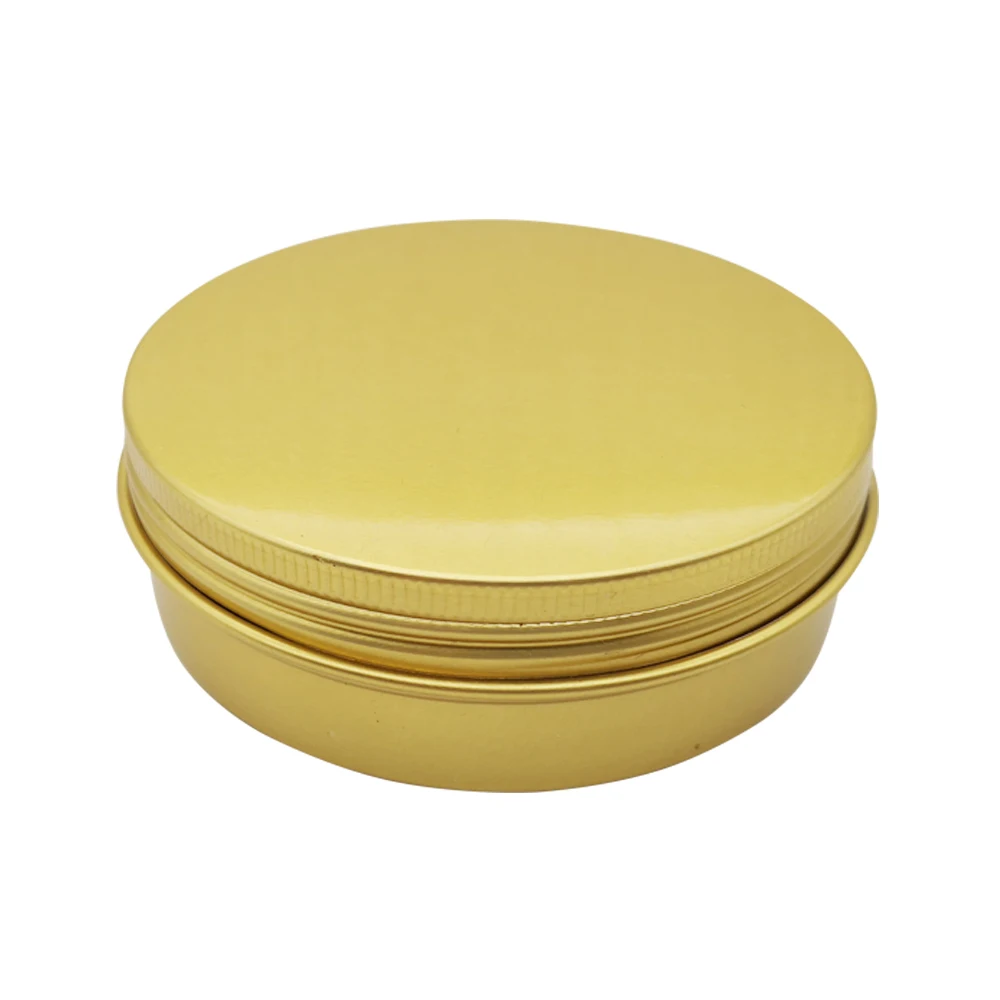 custom wholesale 2oz round cosmetic cream candy spice pill mint small black metal mini tin Box with screw lid jar aluminum can