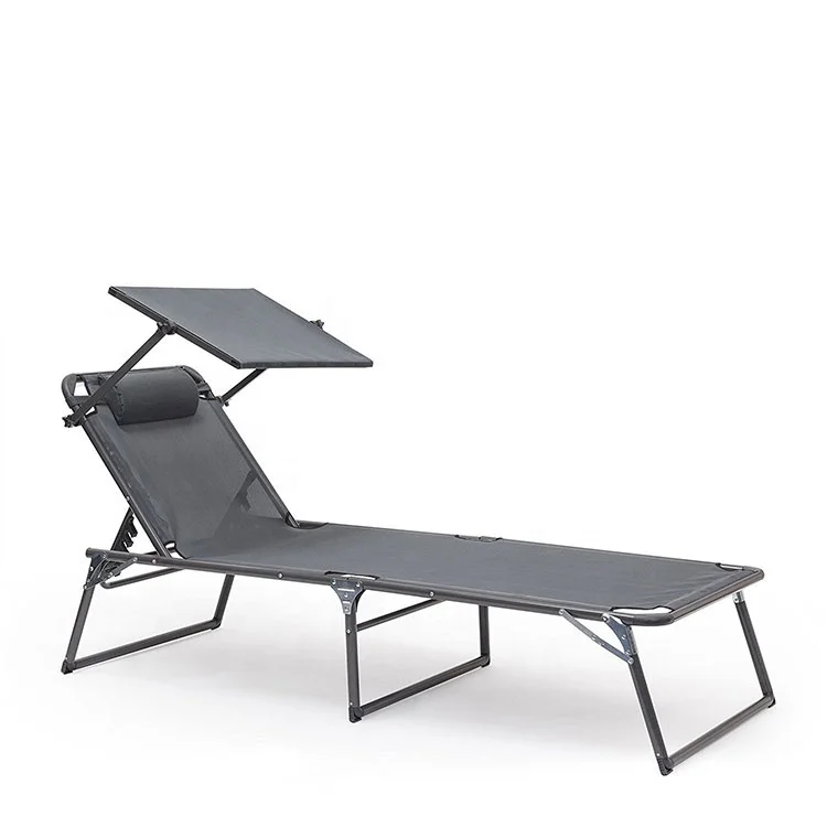 Cheap Grey Reclining Folding Garden Sunlounger Uk