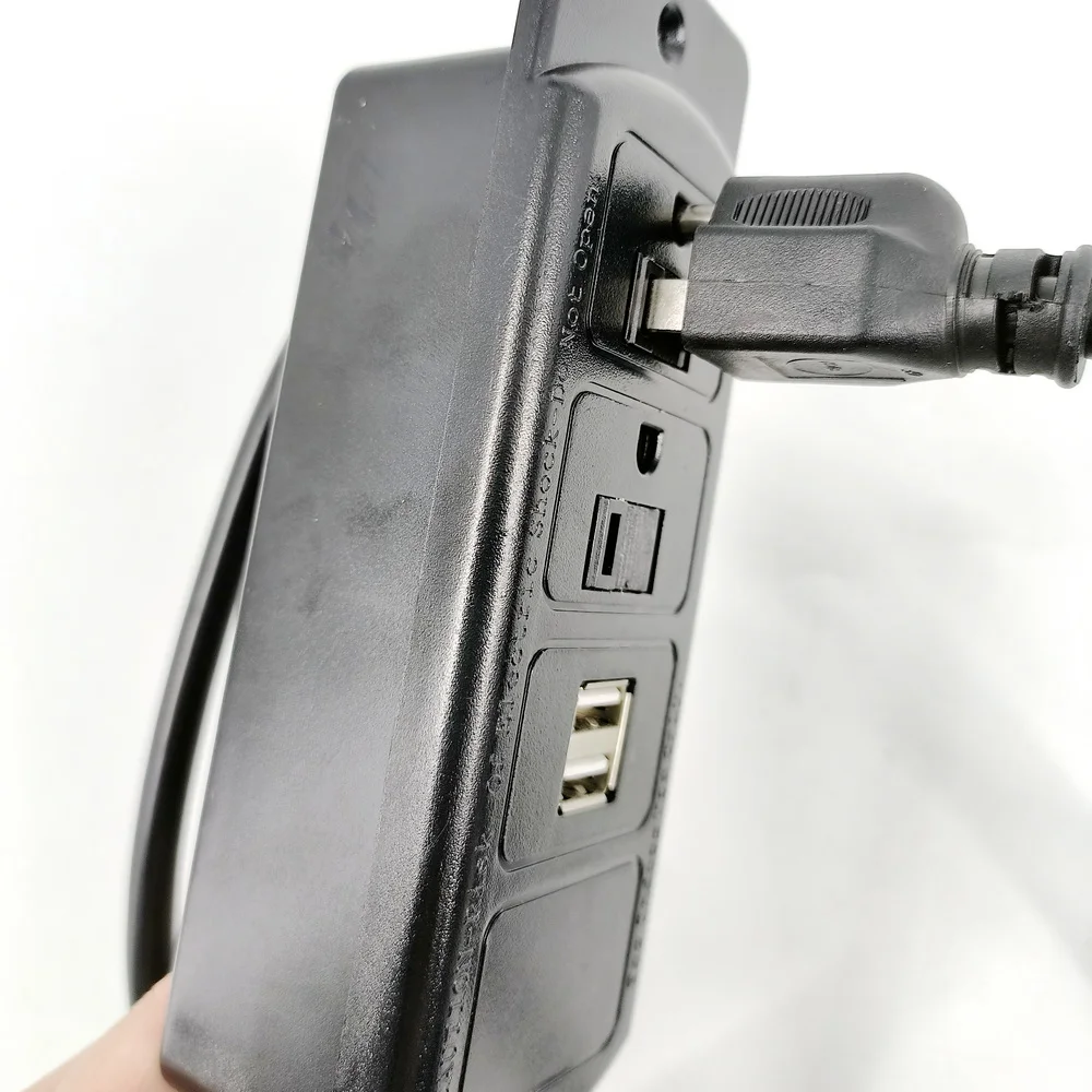 Office furniture desktop recessed built in table mounted usb electric socket with 2AC US power socket 2 usb charging port