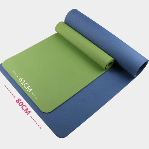 Dropshipping Eco-Friendly 6mm NBR Yoga Mat Double Layer Anti-Slip Gym Sport Mat with Custom Logo UV Print PU TPE Material