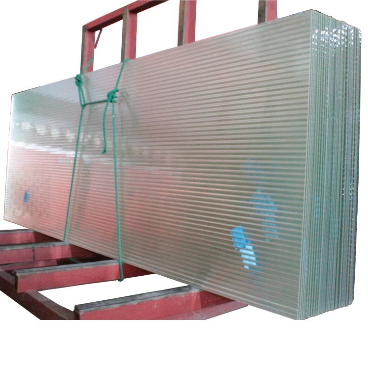 China factory ultra-clear corrugated patterned textured fluted figured ribbed reeded striped rippled glass for door windows