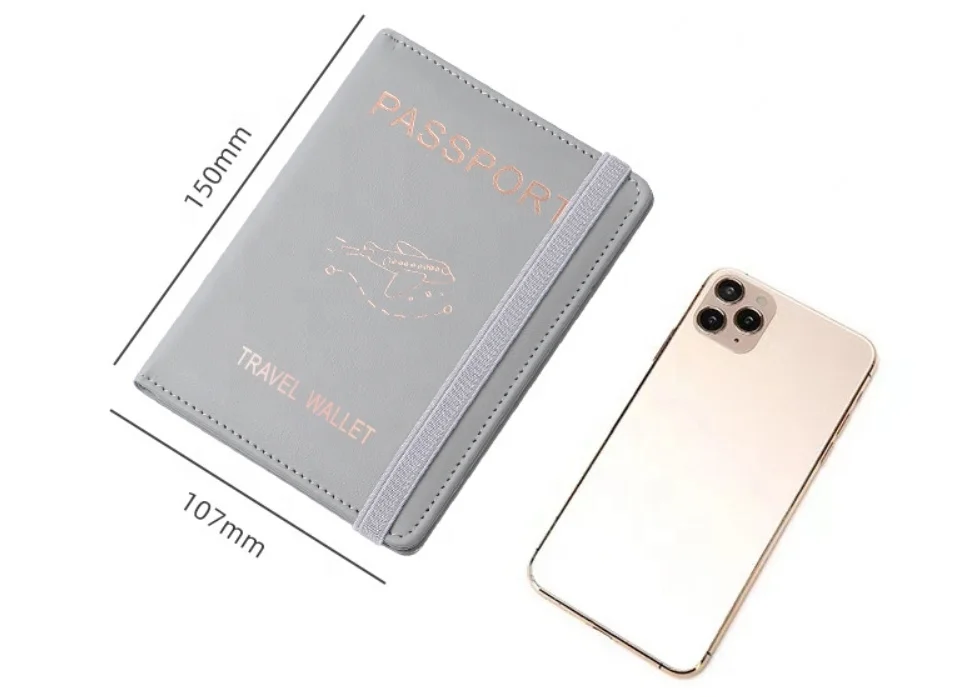 A6 Soft Touch Cover RFID Protection Card Holder Custom Logo Leather Passport Case PU Passport Holder Notebook