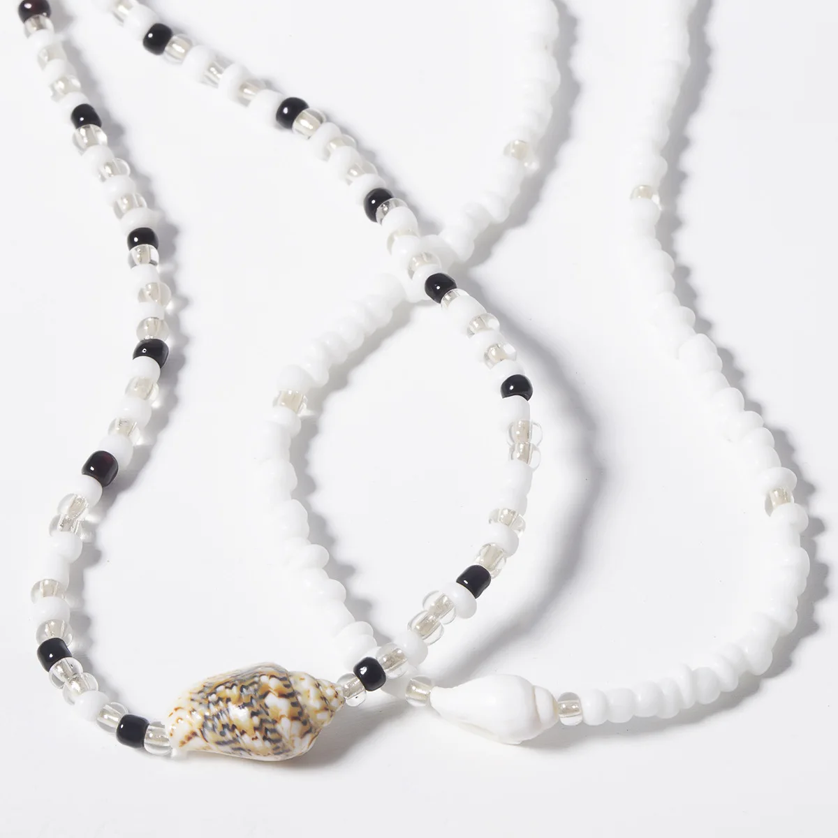 Bohemian Summer Beach Multilayer Seed Bead Puka Shell Necklace for Teen Girls