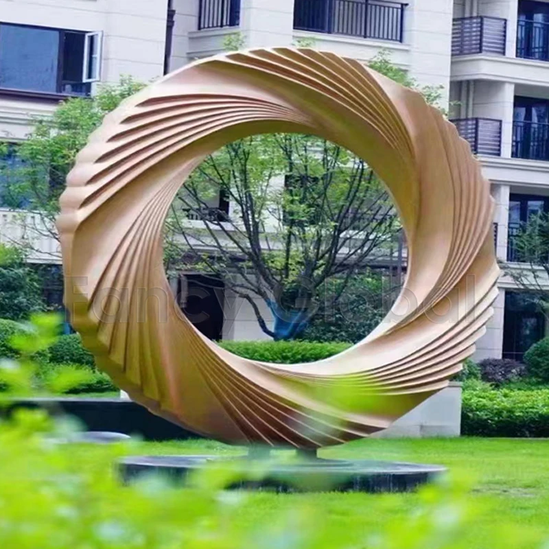 FANCY Large Metal Modern Arts Abstract Stainless Steel Sculpture