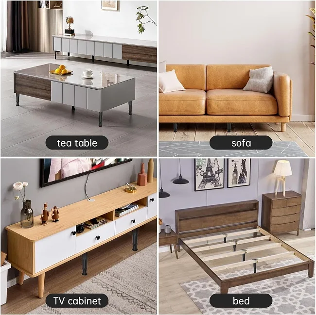 New Frame Center Slats Heavy Height Adjustable Desk Leg Replacement Feet Furniture Legs Bed Support Legs for Bed Frame Sofa