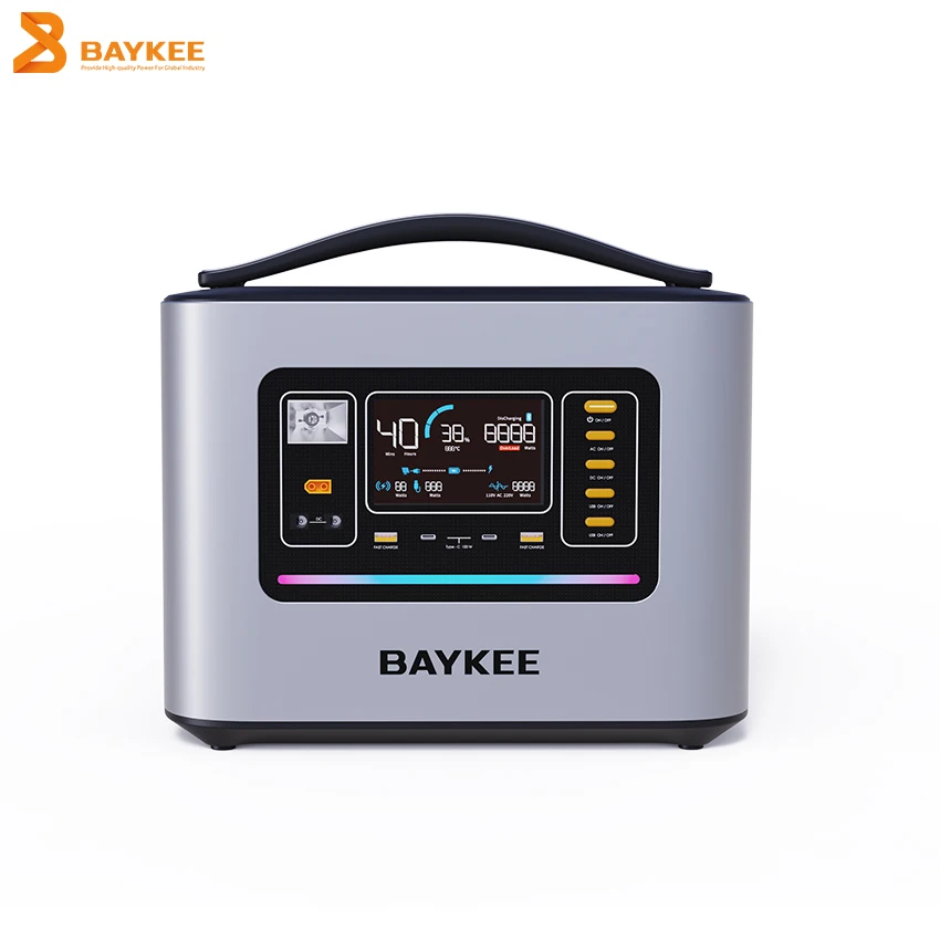 1KW Outdoor emergency portable energy storage power supply household AC 220V Solar charging MPPT LiFePO4