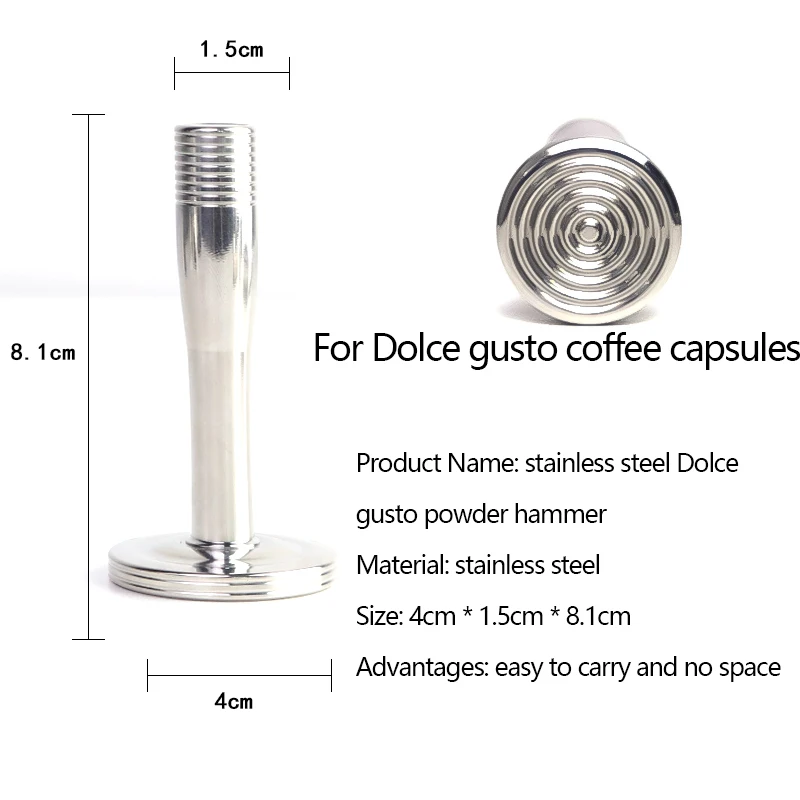 Dolce Gusto capsule coffee powder hammer Italian stainless steel solid filler powder filling rod