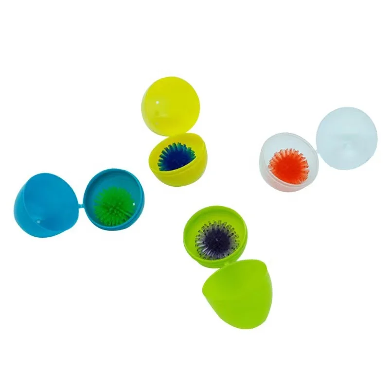 Amazon Hot Sale 3 cm Spiky Ball Capsule Toys Twisted Egg Kid Toy For Vend Soft Jumbo Puffer Ball Toy Pom Pom Ball For Children