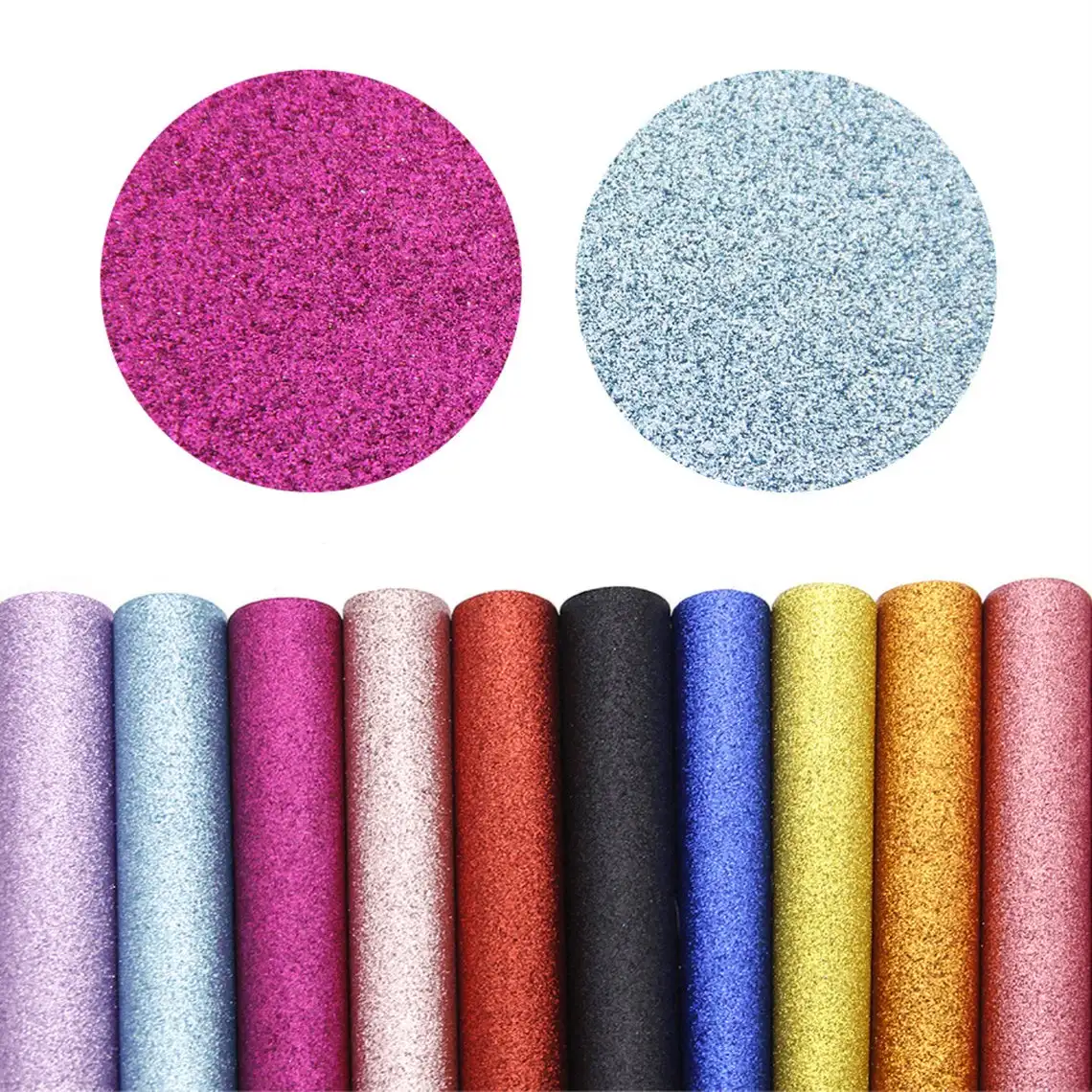 
Sparkly Shiny Synthetic Vinyl PU Glitter Fabric Sheets Chunky Faux Leather For Shoes Bags Bow Crafts 30*136cm 
