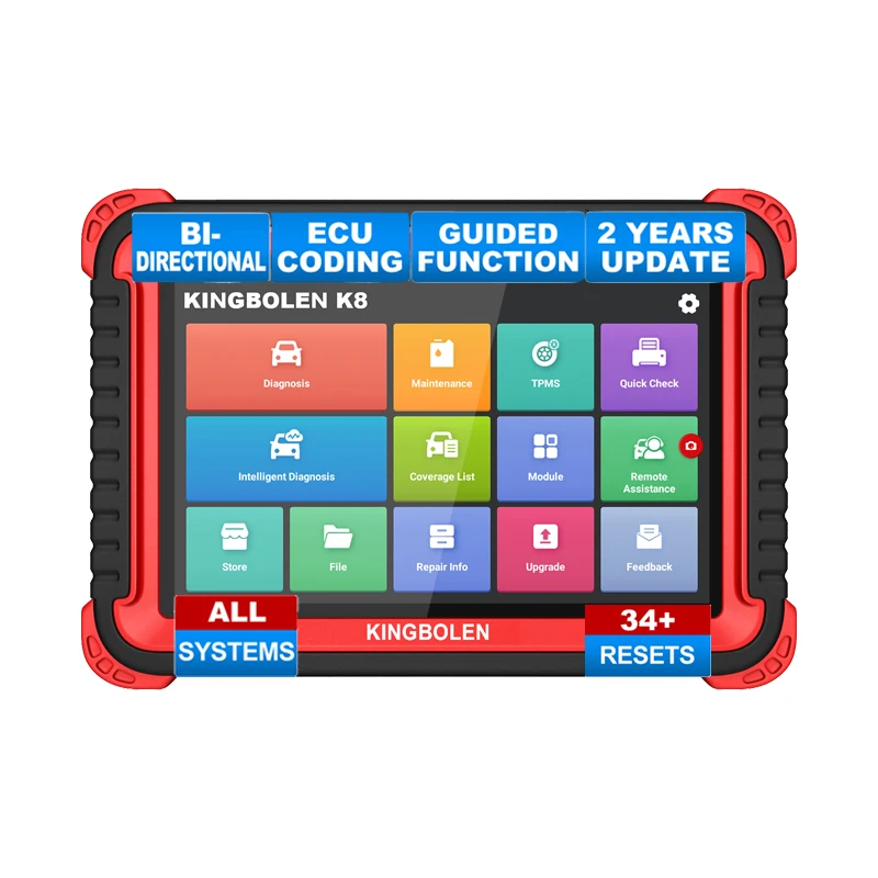 KINGBOLEN K8 Auto full system diagnostic Tools 28 Reset Function ECU Coding Bi-directionnal 2 years free update OBD2 Scanner