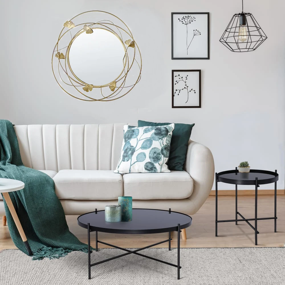 Декоративное зеркало в Европейском стиле популярный элемент золотистое металлическое настенное домашний декор