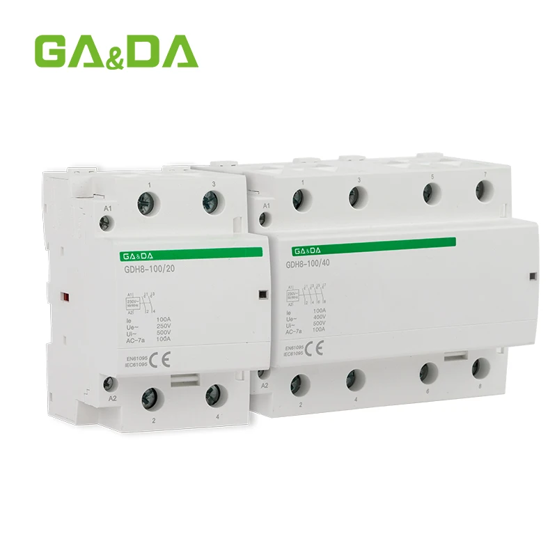100A DIN Rail AC Contactor 4NO Coil modular contactor