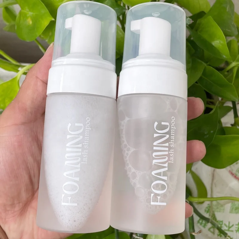 LILIYA OEM private label high quality eyelash extension cleanser foam cleaner lash shampoo kit with brush
