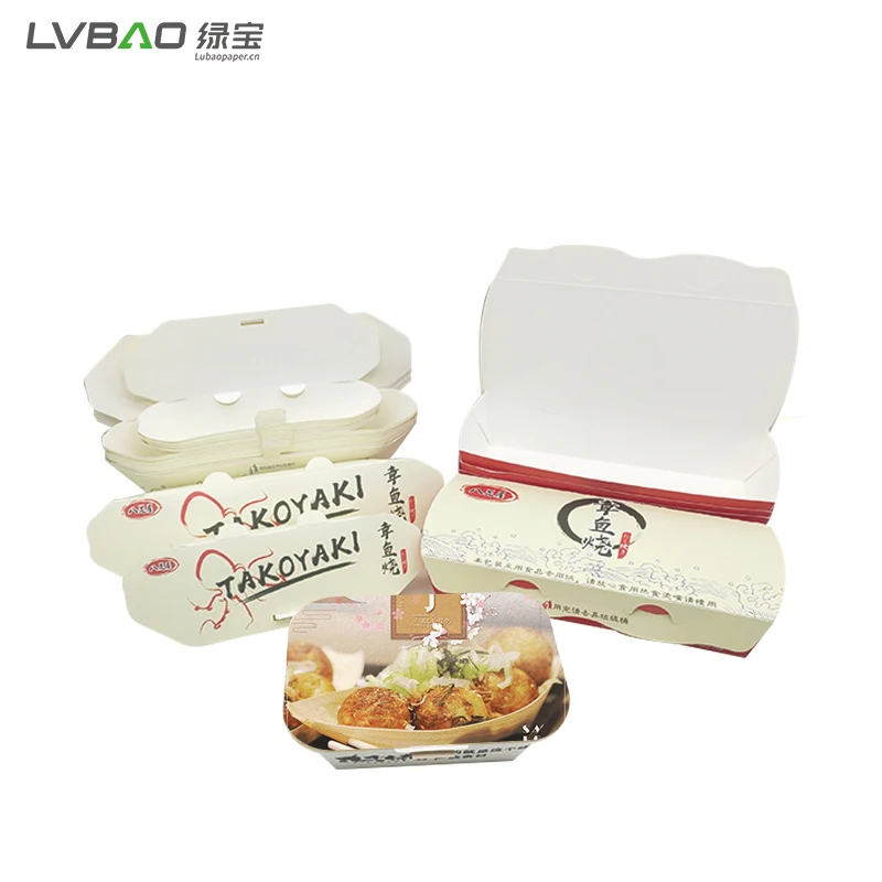 Disposable take out packaging to go japanese food takoyaki paper box