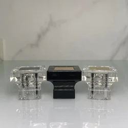 15mm Famous Brand Transparent Clear Black Square Design Luxury Surlyn Perfume Cap