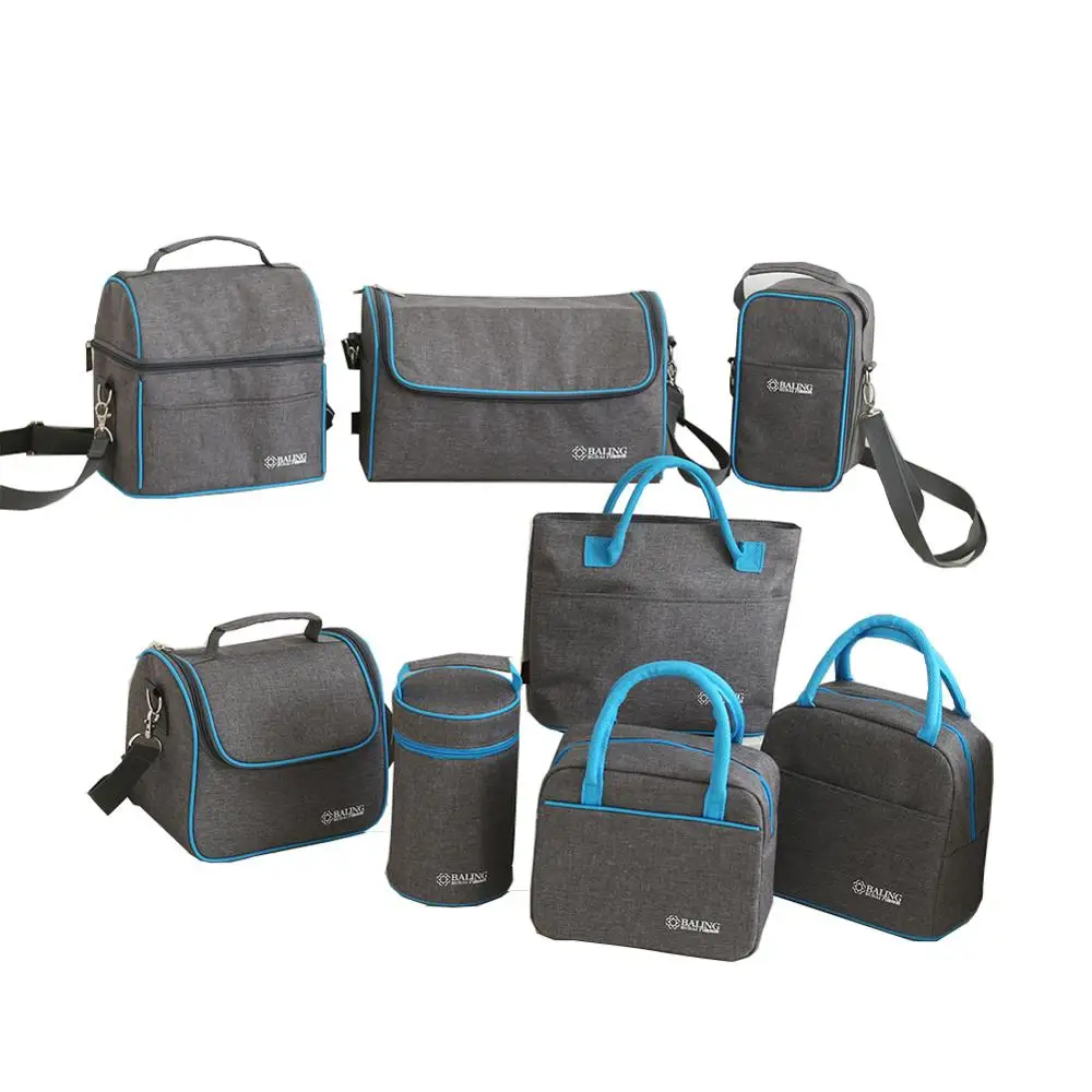 Sublimation lunch bag cylinder aluminum foil cooler thermal lunch portable picnic lunch bag