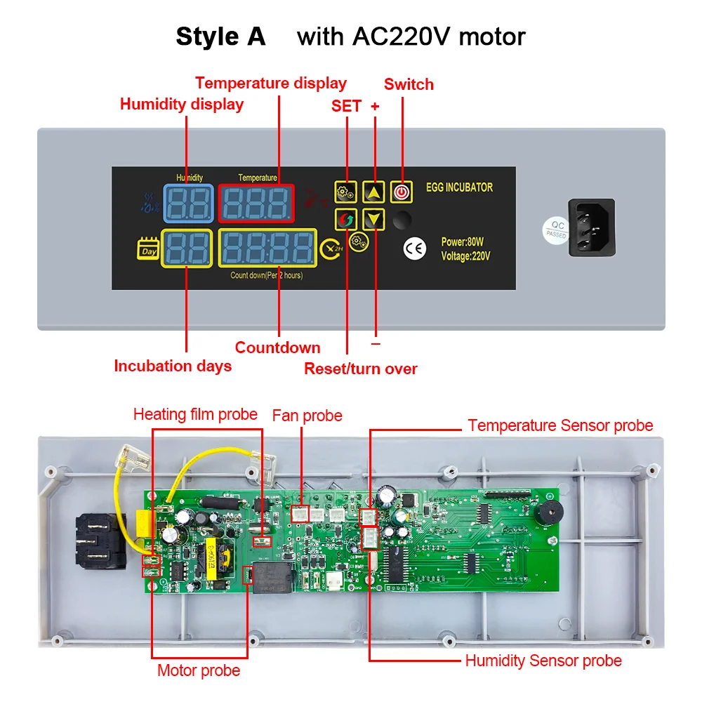 Automatic Incubator Controller With Temperature Humidity For DIY Incubator