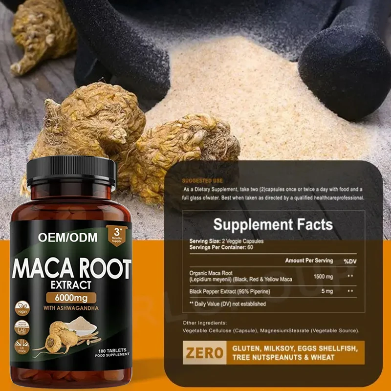 Best Selling Men enhancement Products Energy Booster Endurance Strength Supplements Long time Maca Root Capsules