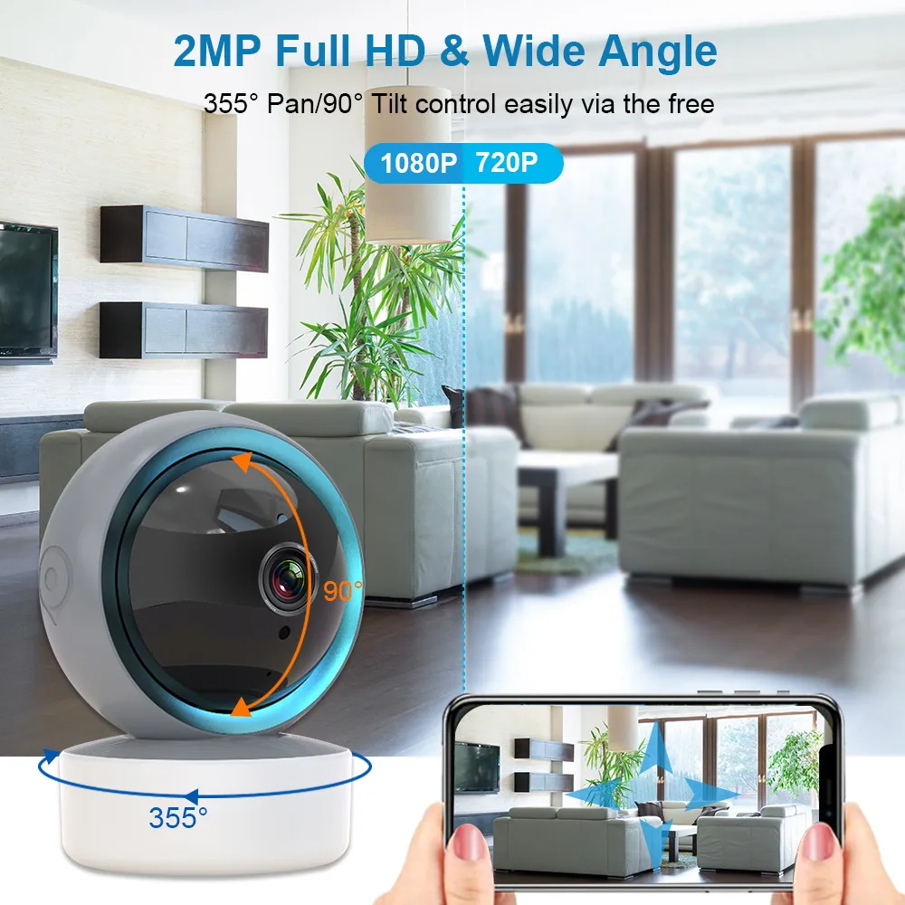 5MP Tuya Wi-Fi камера слежения видеонаблюдения HD ночное видение двухстороннее аудио Авто облако умный дом