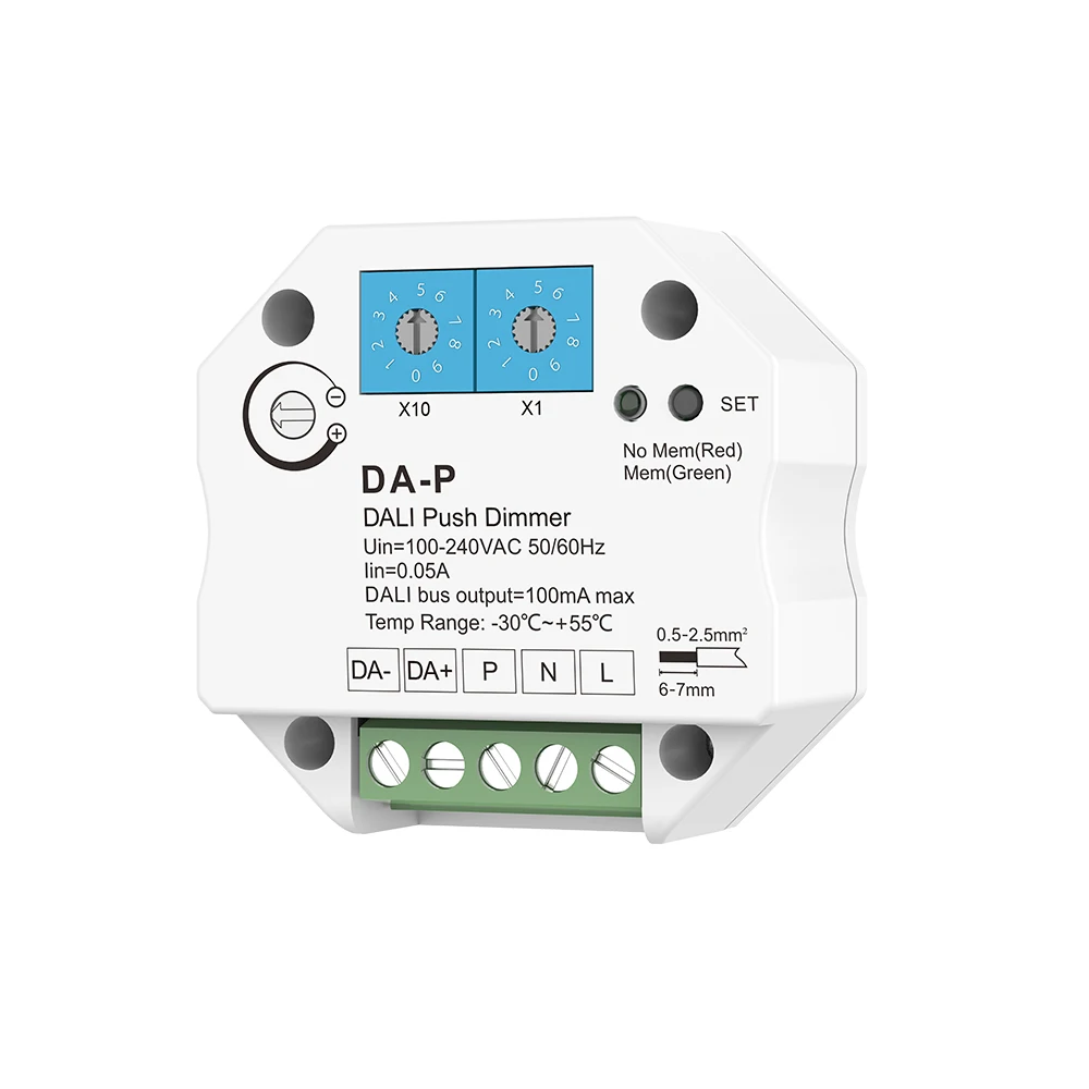 Skydance DA-P 100-240VAC DALI Push Dimmer for DALI Drivers or Ballasts