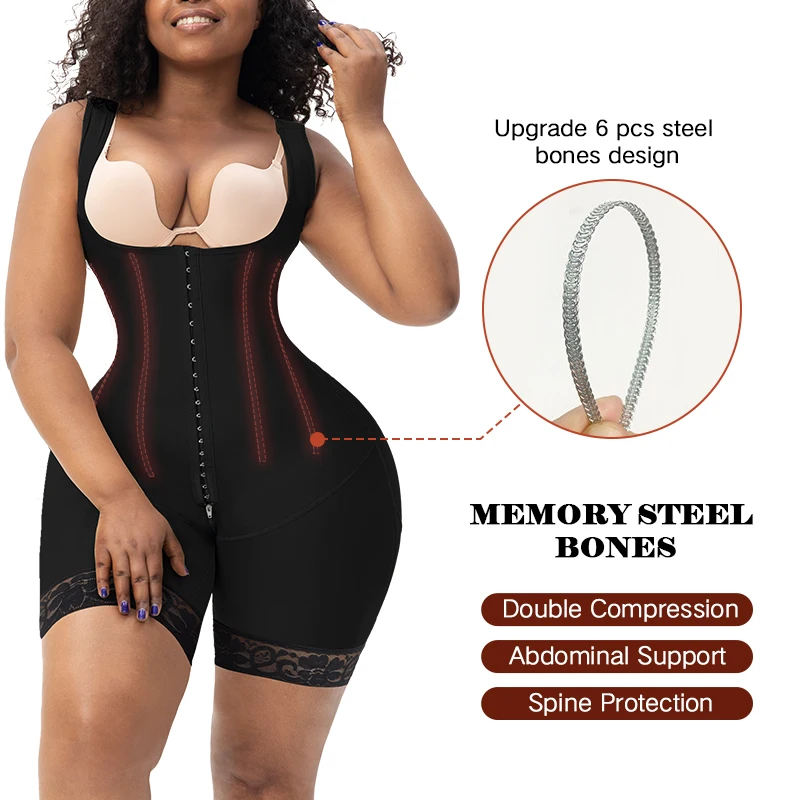 Women Bbl Liposuction Medical Compression Garment Tummy Control Lace Shapewear Columbian Post Op Surgery Curvy Faja Para Mujer