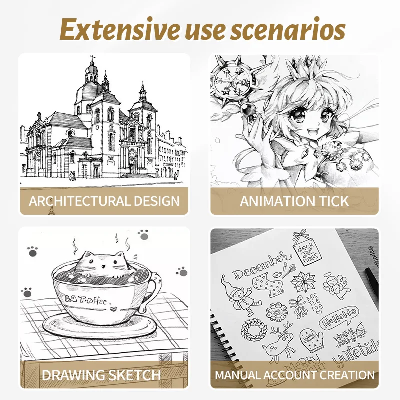 Good Quality Micro Fineliner Drawing Art Pens Multiline Black Needle Fine Point Drawing Pens Set