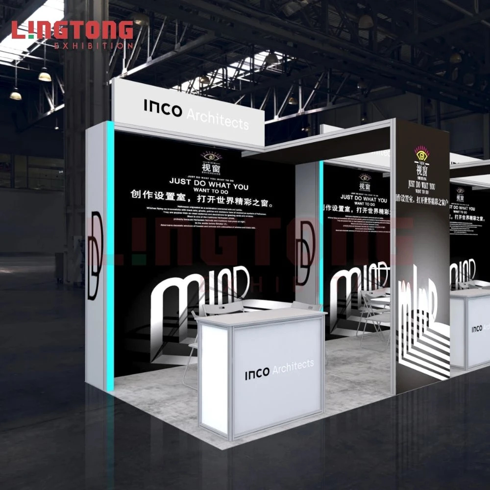 3X15 80mm aluminum extrusion fabric frame customized  booth stand special design for tradeshow and exhibition