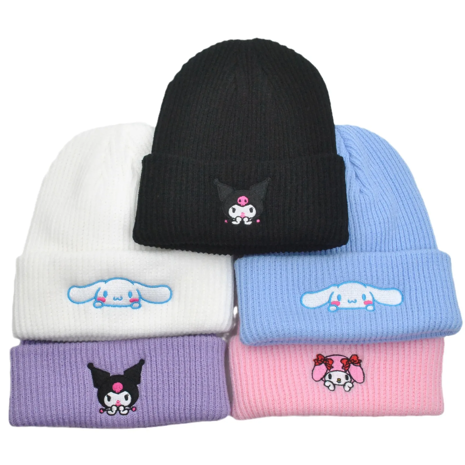 Korean Cute Kitten Embroidered Ladies Wool Warm Fashion Joker Knitted Hat In Autumn And Winter