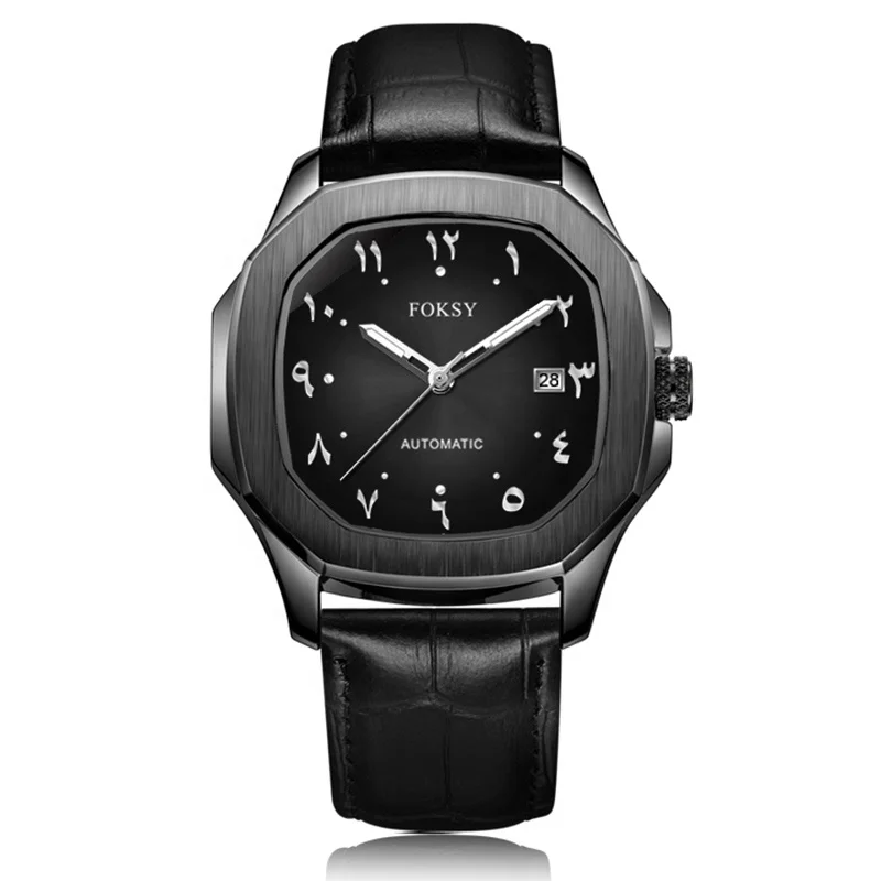 Custom Brand Men Business iron man watch waterproof square design watch with Arabic number