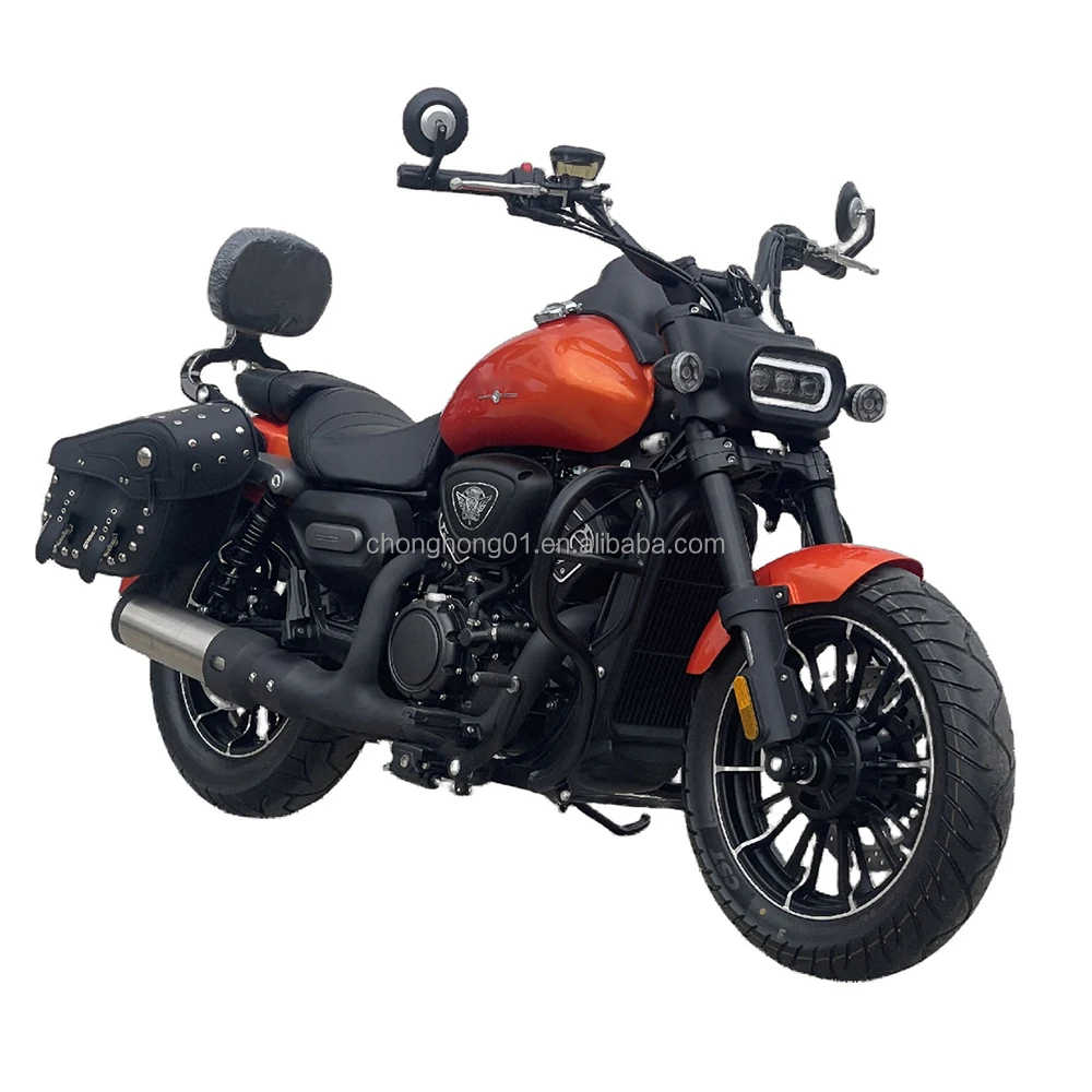 130KM/H Retro Petrol Motorbike Vintage 2 Wheel Motor Bikes Adult Gas Motorcycle 250cc Chopper Motorcycle (Cruising Dauphin 2)