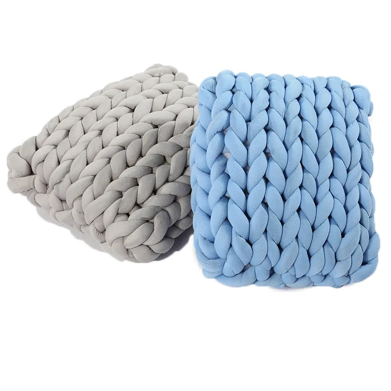 Hand Knitting Fancy Yarn Super Chunky Yarn Blanket