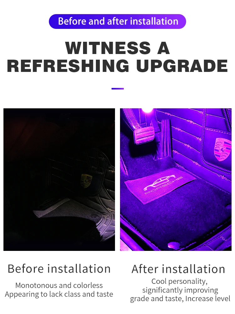 Ruitaisen Universal Car Accessories Decorative Light USB Charging Laser Ambient Foot Lamp Auto Music Rhythm Atmosphere Light