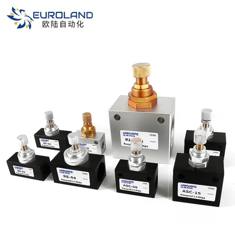 1/2 PT Thread Single Way Pneumatic Hydraulic Control Valve Speed regulation AL Alloy Pipe Bore Air Flow Control Valves