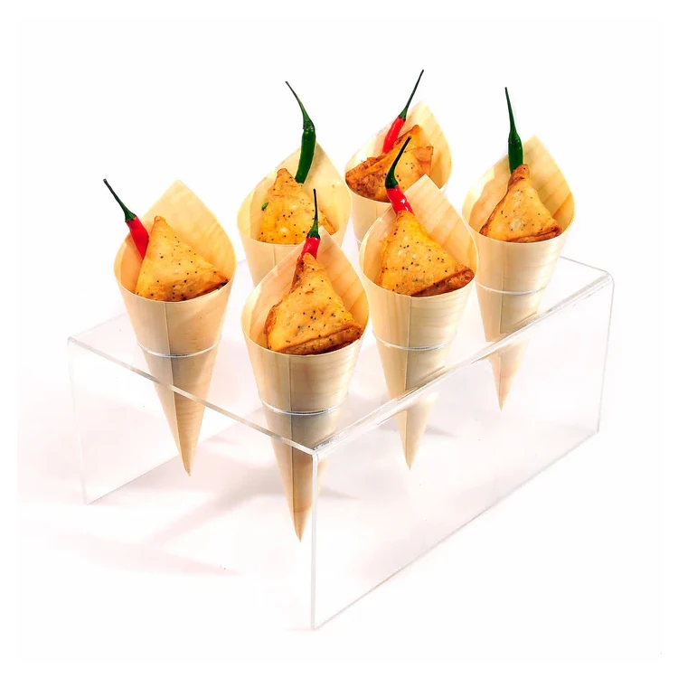 Shende China Supplier Eco-friendly Wood Disposable 7inch 9.5inch Wooden Cone For Food Containers