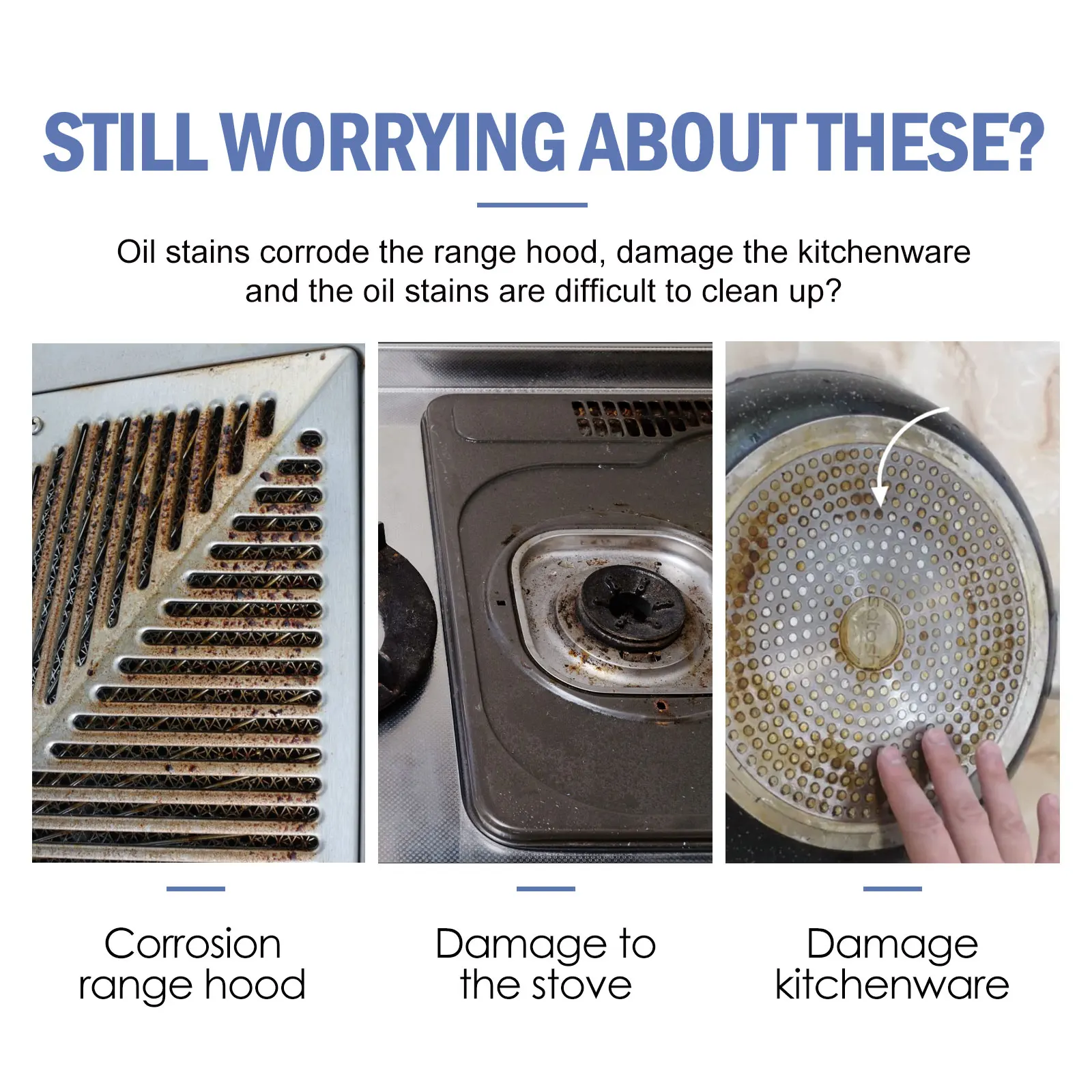 Jaysuing multifunctional cleaning powder cleaning kitchen utensils rust removal kitchen heavy oil stove range hood cleaning