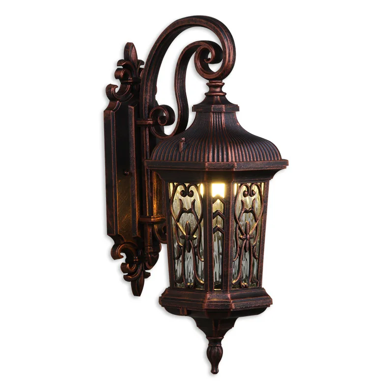 European style waterproof outdoor wall lamp garden American outdoor aisle household gate wall lamp