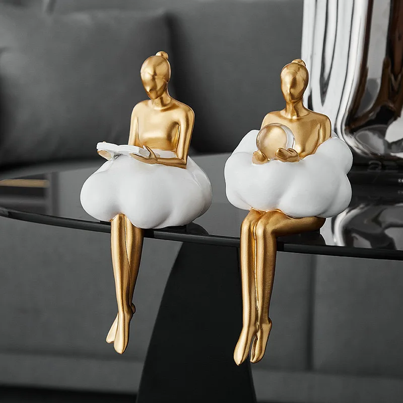 New clouds girl living room resin crafts character ornaments ballet dance studio store decoration housewarming gift resin gifts