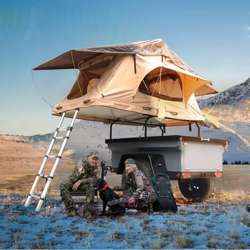 Enclosed Small Off Road  Camper Trailer  with Rooftop Tent