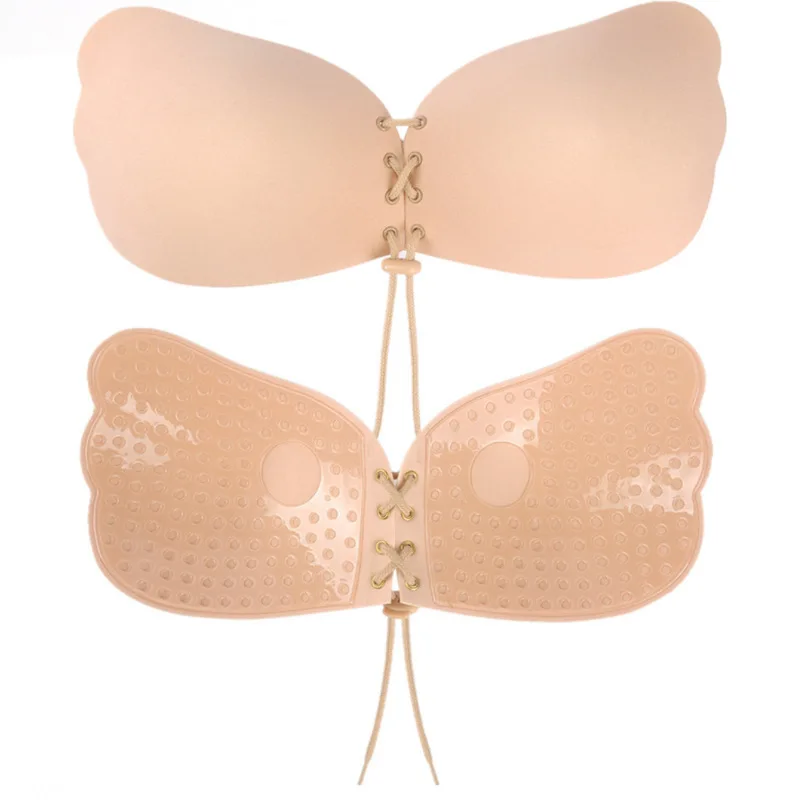 Magic Wing Strapless Bra Silicone Push-up Breathable Strapless Backless Self-adhesive Sticky Invisible Bra