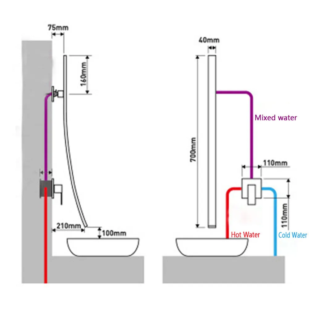 
Black/Chrome/Brushed Bathtub Faucet Mixer Basin Tap Shower Waterfall Long Spout Tub Bathroom Faucet Hot And Cold Water Mixer 