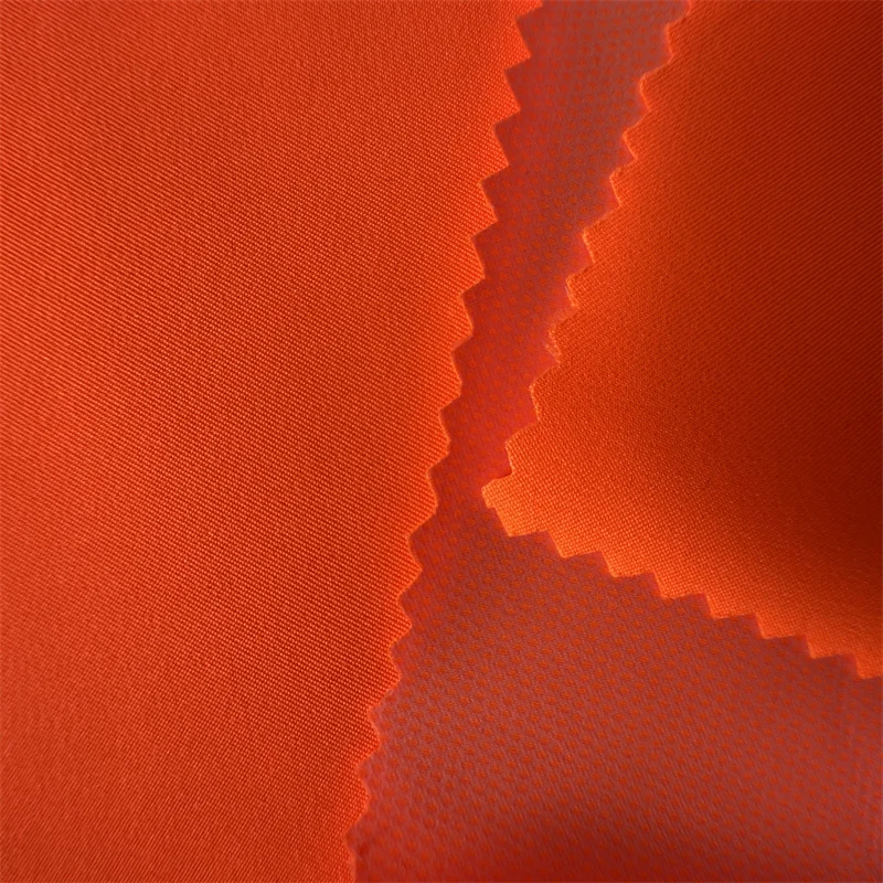 PW10/E7UN5 Poly Pongee 75D mechanical stretch 2/1 Twill fabric with DWR laminated PU membrane waterproof fabric for raincoat