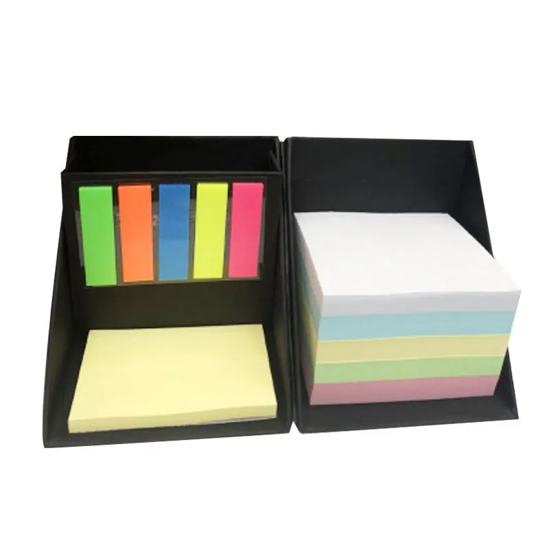 Stationery small recycled cube memo notepad  sticky notes box with pen holder