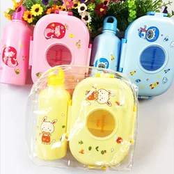 Factory Cheap Kid children Cartoon Lunch Box Set Cute Bottle Plastic food container Microwavable heating Bento Box Water Bottle