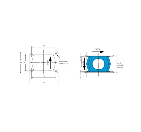 Hutchinson E1C2321 / E1T2105 mount special packing dampers have a flexible elastomer element